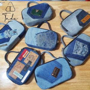 Tái chế vải Jeans thành túi xách cũ thời thượng đem lại thu nhập cao