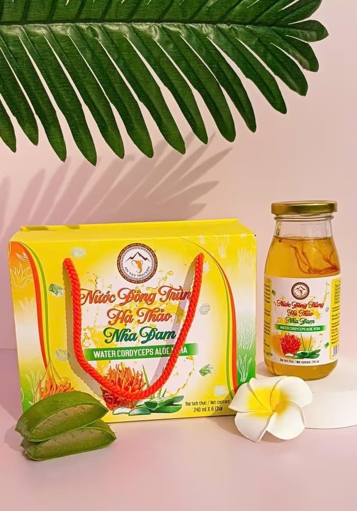 Một số dòng sản phẩm nấm đông trùng hạ thảo của công ty NHH An Tây Nguyên do chị Nguyễn Thị Xuyến tham gia làm chủ