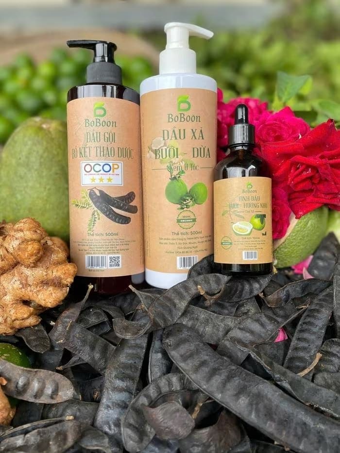 Các sản phẩm của BoBoon được làm từ dược liệu truyền thống như bồ kết, quế, gừng, sả, vỏ bưởi