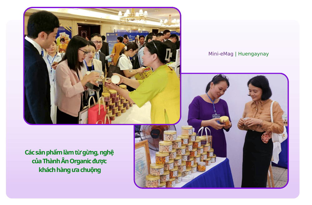 Các sản phẩm làm từ gừng, nghệ của Thành Ân Organic được khách hàng ưa chuộng