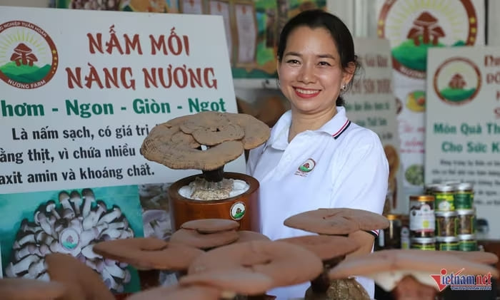 Chị Nương bước đầu thành công với nghề trồng nấm